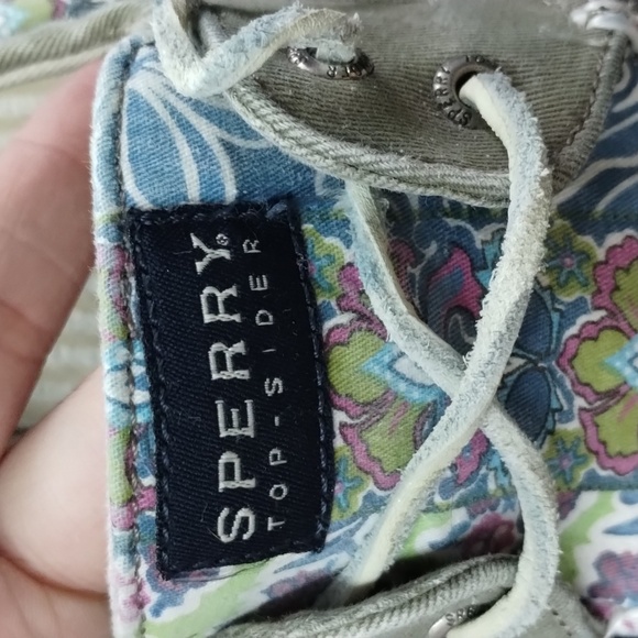 Sperry Top Sider Bahama Womens 10 Boat Shoe Blue/Purple Floral Canvas Loafers - Picture 7 of 9